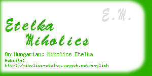 etelka miholics business card